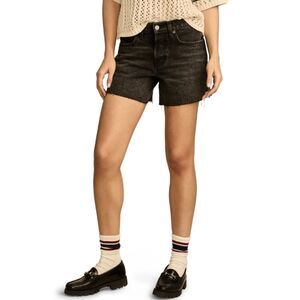 Lucky Brand 90s Midi Short Black Wash Cut Off Denim Jean Shorts - Size 6/28